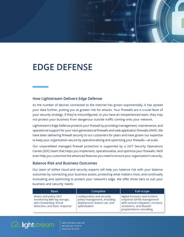 How Lightstream Delivers Edge Defense - Lightstream
