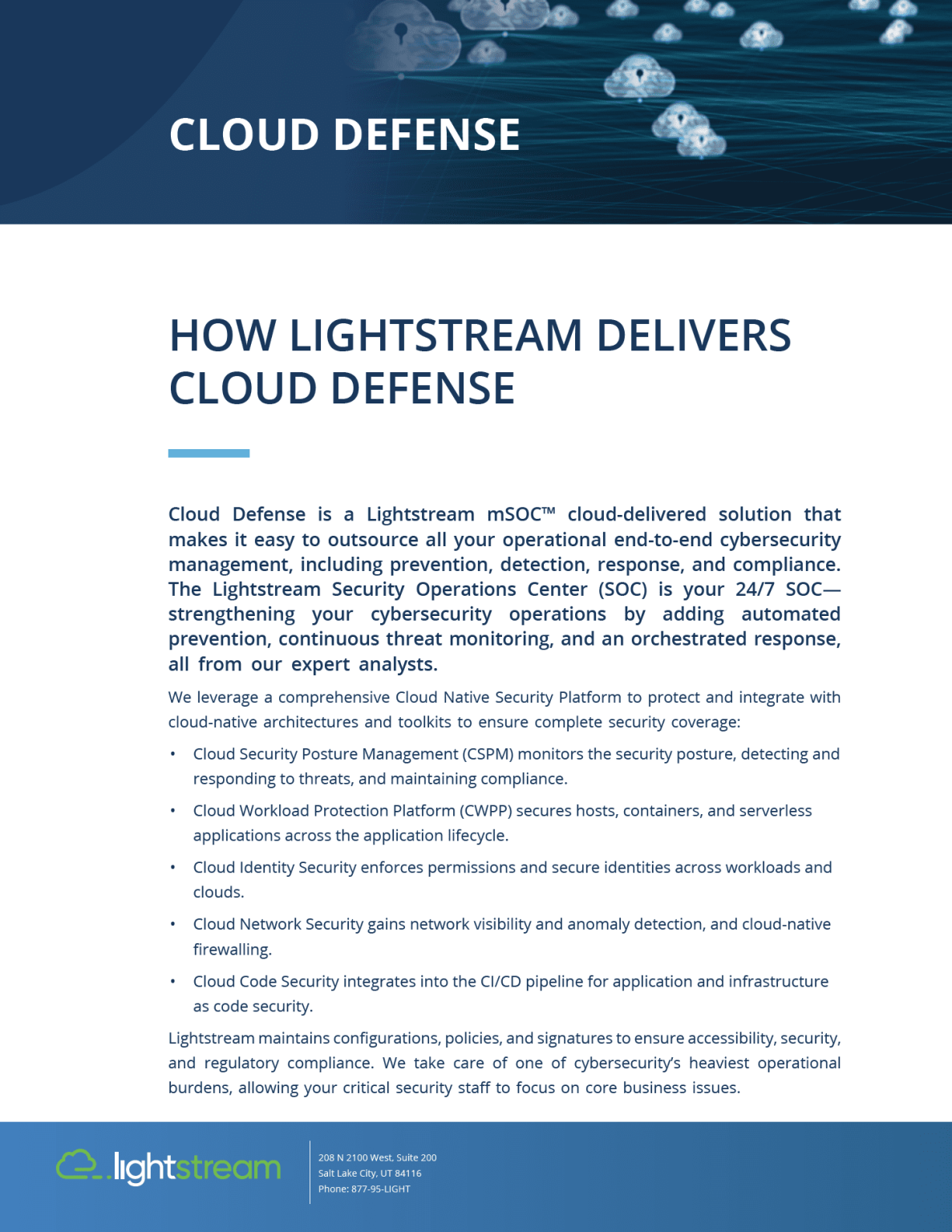 Cloud Defense Delivered by Lightstream