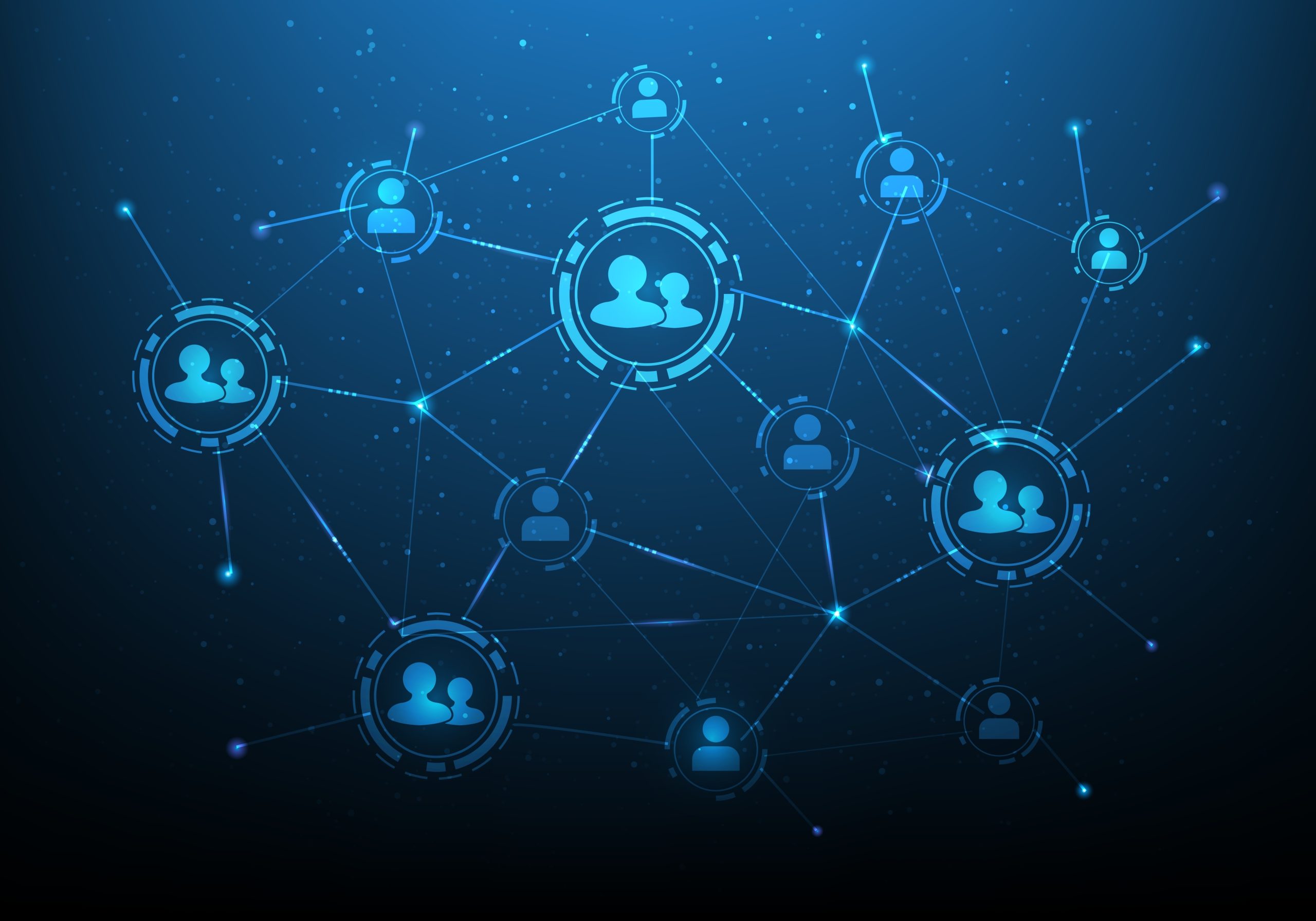partners and alliances being connected by tech lines